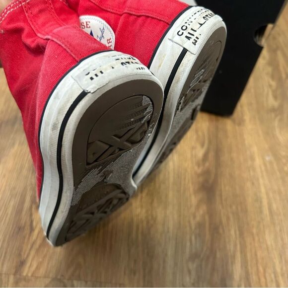 Converse all Star Chuck Taylor hi top red lace up shoes sneakers women’s 7 - Picture 5 of 8